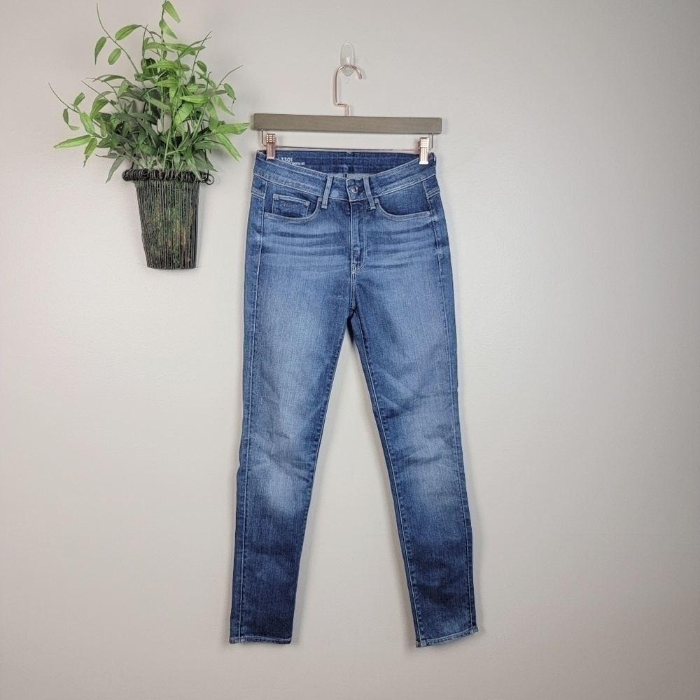 G Star Raw 3301 Ultra High Rise Super Skinny Medium Wash Jegging Jeans 27